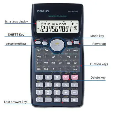 OSALO OS-100MS (401 functions) The LCD display is clear Scientific Calculator – View 2
